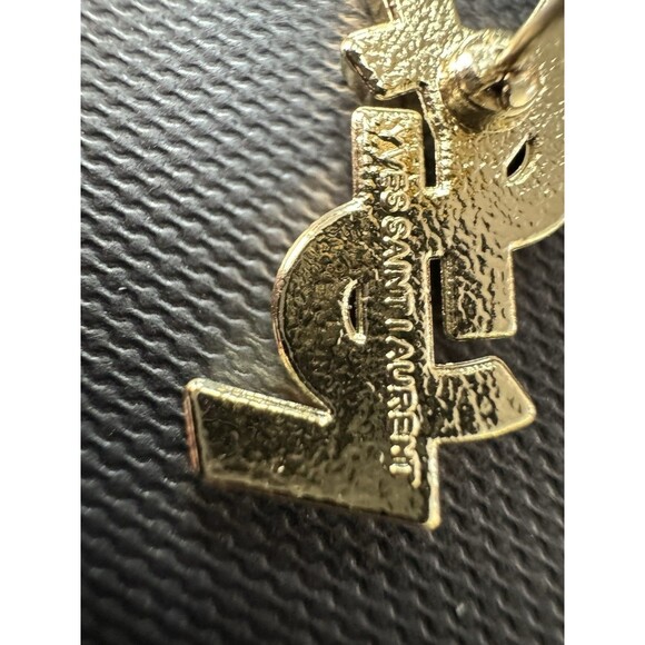 Yves Saint Laurent YSL Signature Crystal Letter Stud Earrings - Picture 10 of 15